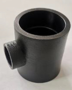 Reducing tee 50mmx25mmx50mm, hot melted, for PE pipe